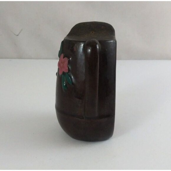 Vintage Thames Redware Pitcher Sugar Shaped Floral 4" Salt & Pepper Shakers - Picture 6 of 14